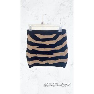 Forever 21 Medium Knit mini–Skirt Black and Tan